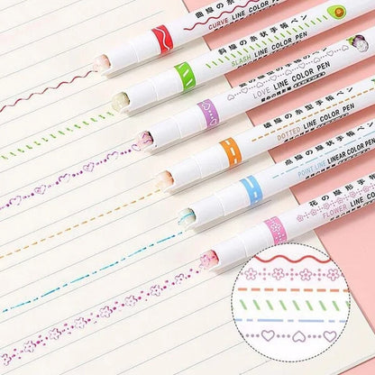 6 Shapes Flownwing Curve Highlighter Flair Pen 3