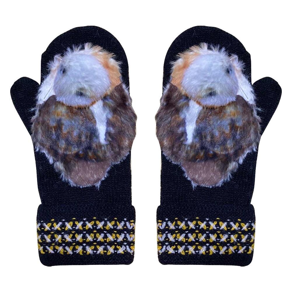 Hand Knitted Nordic Mittens With Owls 3