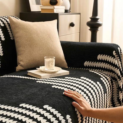 Cozy Chenille Retro Sofa Throw Cover 3