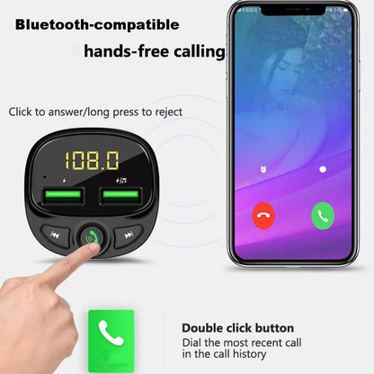 Car FM Transmitter Bluetooth 5.0 Dual USB Charger 3