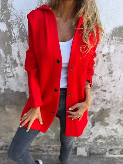 Casual Single Breasted Hooded Jacket 3