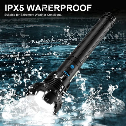 LED Rechargeable Tactical Flashlight 90000 High Lumens 3
