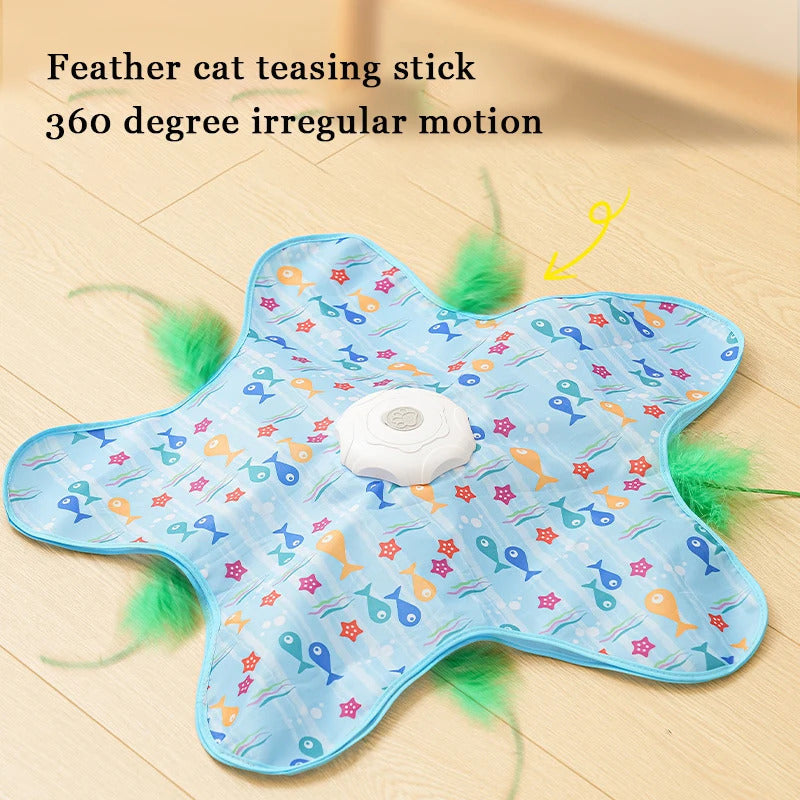 Interactive Cat Mat – Automatic Hide-and-Seek Wand & Feather for Indoor Cats 3