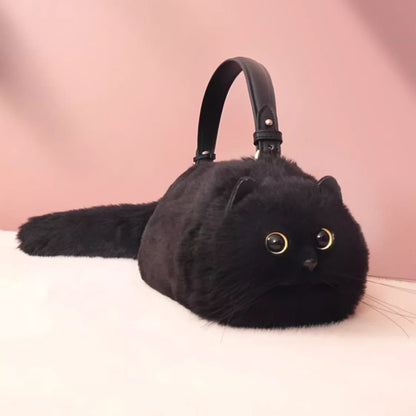 Realistic Handmade Cat Crossbody Bag – Cute Cat-Shaped Purse 3