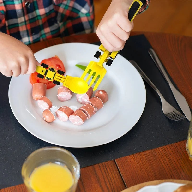 Kid's Constructive Eating Plate and Utensils Set 3