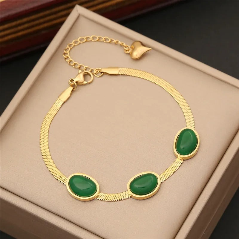 Emerald Necklace Earrings Bracelet 3