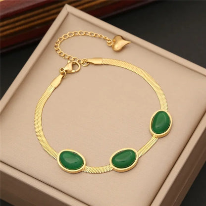Emerald Necklace Earrings Bracelet 3
