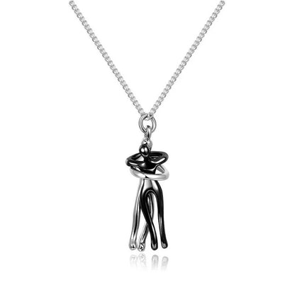Couple Hugging Pendant Necklace 3
