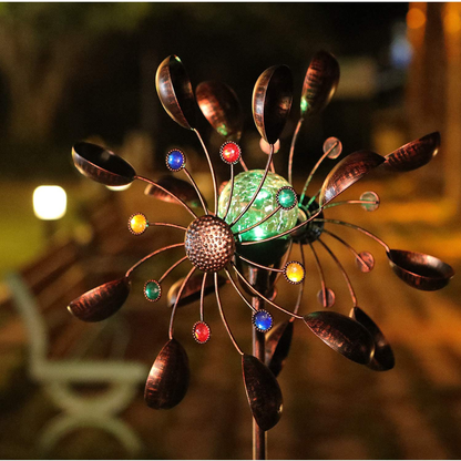 Solar Powered Glass Ball Wind Spinner 3