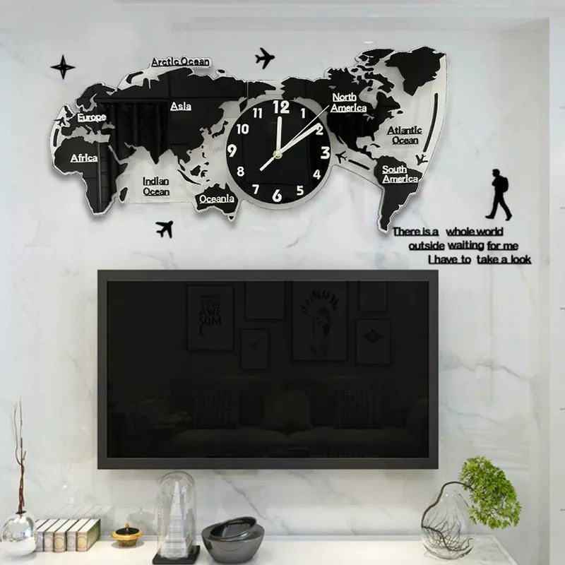 ART MAP MINIMALIST WALL CLOCK 3
