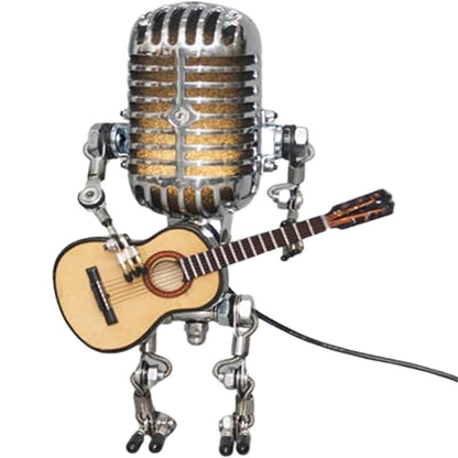Vintage Microphone Guitar Robot Table Lamp 3