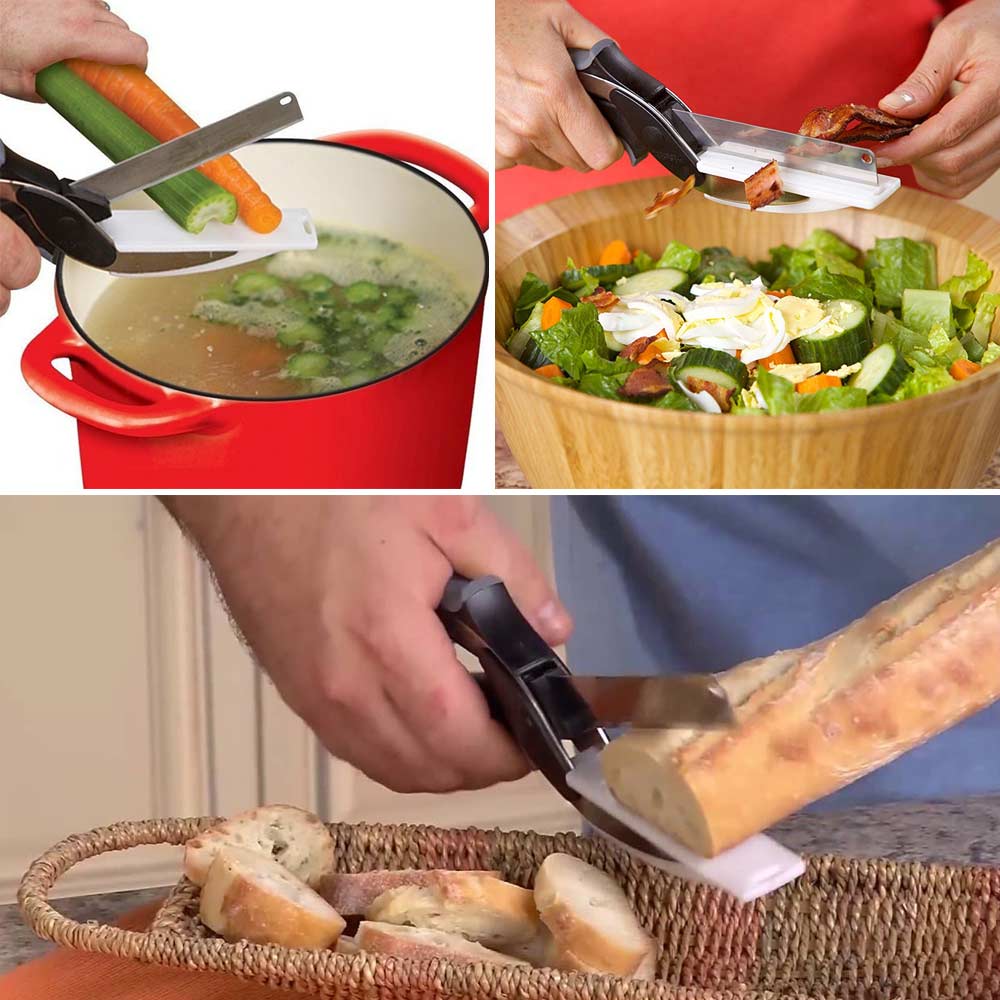 Clever Cutter 2 In 1 Cutting Board And Knife Scissors 3