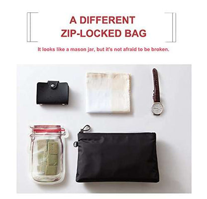 3pcs Mason Jar Zipper Bags 3