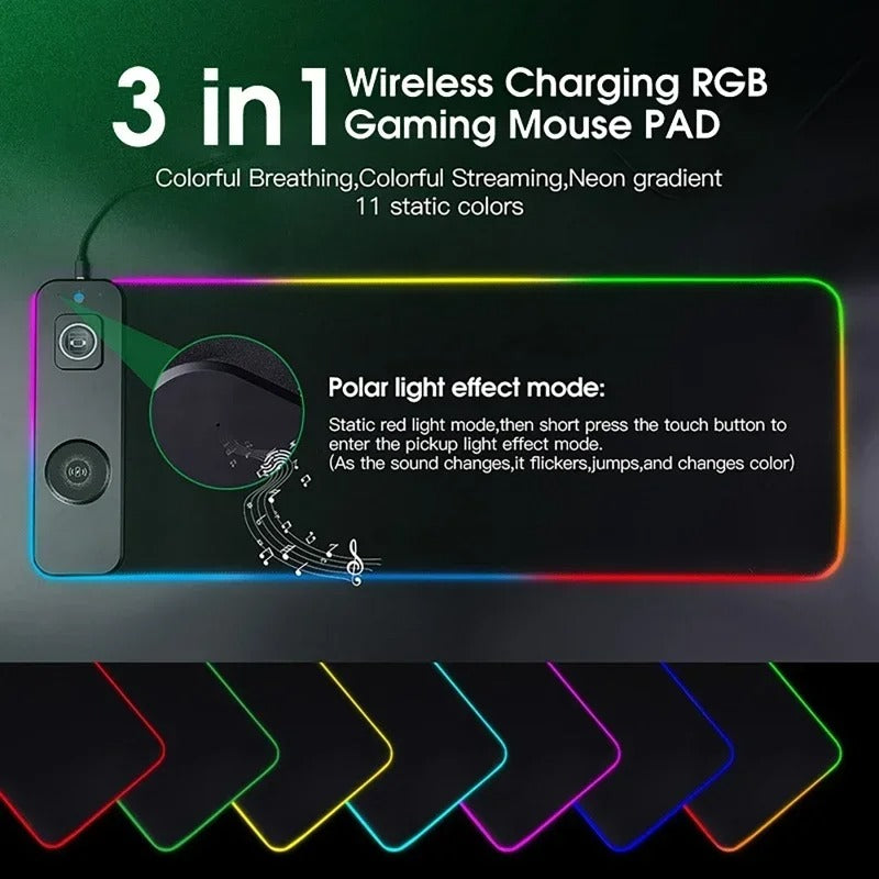 RGB Smart Charging Gaming Desk Mat 3