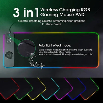 RGB Smart Charging Gaming Desk Mat 3