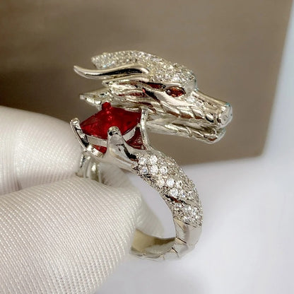 Handmade Silver Dragon Ring 3