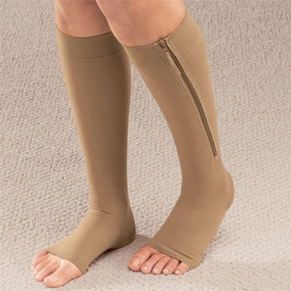 Zipped Open Toe Compression Socks 3