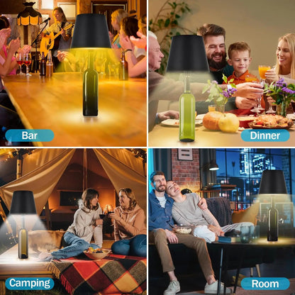 Creative Cordless Rechargeable Wine Bottle Lamp Head Top 3