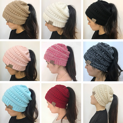 Soft Knit Ponytail Beanie 3