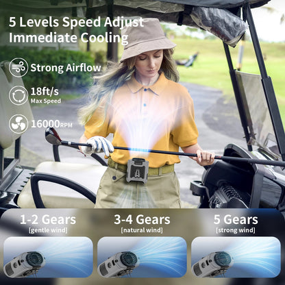 Portable Fan Belt – Rechargeable Wearable Cooler with Flashlight 3
