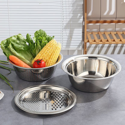 3 In 1 Stainless Steel Vegetable Cutter Slicer Basin 3