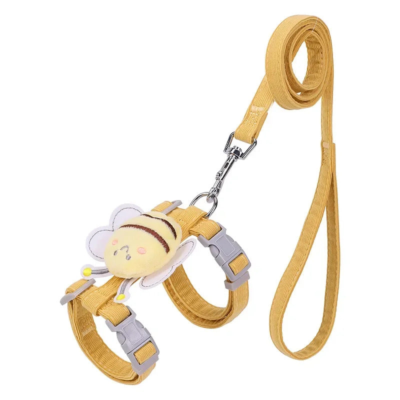 Cartoon Bee Pet Harness Leash & Collar Set 3