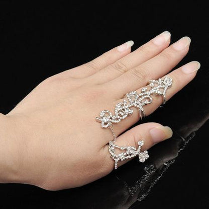Knuckle Band Crystal Ring 3