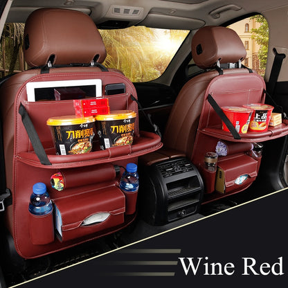 High Quality PU Leather Car Seat Back Organizer 3