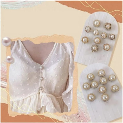 Pearl Cover Up Brooch Buttons Set 3