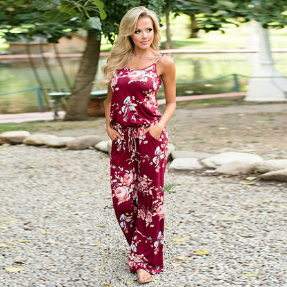 Sexy spaghetti strap loose jumpsuits 3