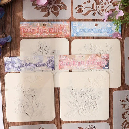 Blooming Flowers Stencil Kit-6PCS 3