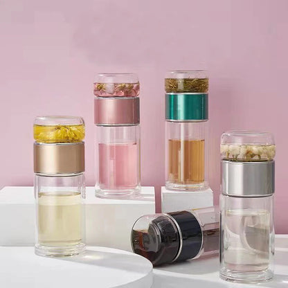 Double Wall Glass Separation Tea Infuser Bottle 3