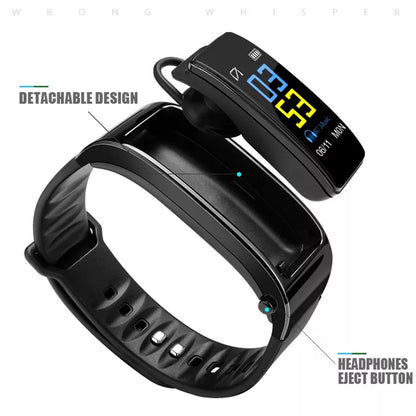 2-in-1 Smart Bracelet With Bluetooth Earphones 3