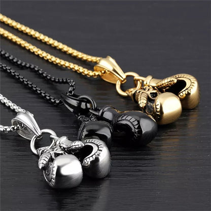 Fitness Boxing Gloves Metal Necklace 3
