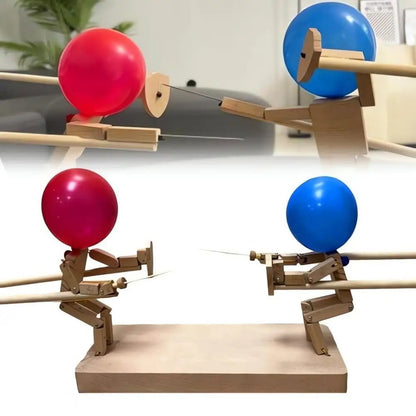 HANDMADE WOODEN FENCING PUPPETS 3