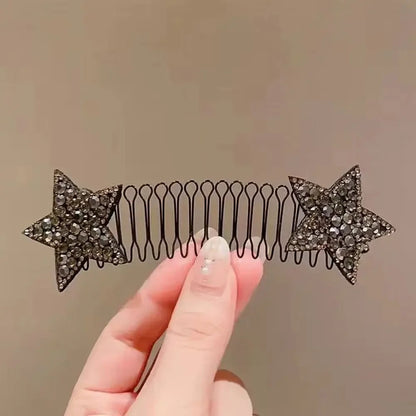 Star Rhinestone Broken Hair Comb-4PCS 3