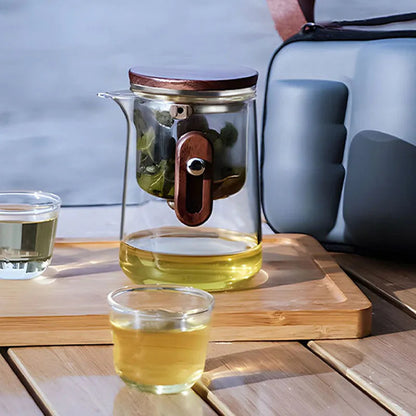 Magnetic Tea Separation Teapot – One-Click Glass Travel Teapot with Inner Filter & Water Separation Design 3