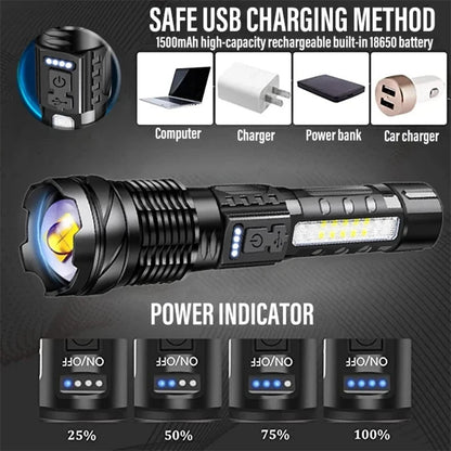 High Power Tactical Led  Emergency Warnings Flashlight Light 3