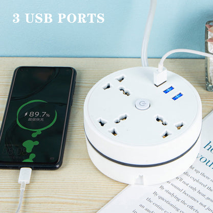 Round Universal USB Power Strip 3