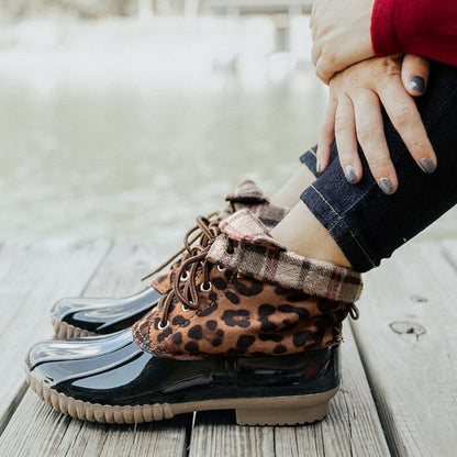 Women Waterproof Lace Up Duck Boots 3