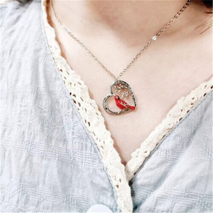 Cardinal Heart Pendant Necklace 3