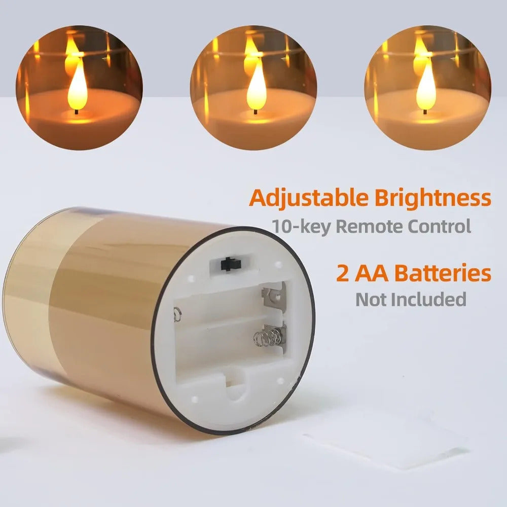 LED Acrylic Flameless Candles – LED Candles with Remote & Timer 3