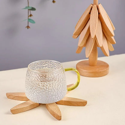 Artisanal Wooden Coasters Trivets Set 3