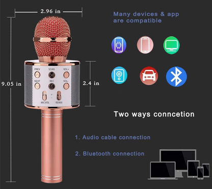 WIRELESS PORTABLE HANDHELD BLUETOOTH KARAOKE MICROPHONE 3