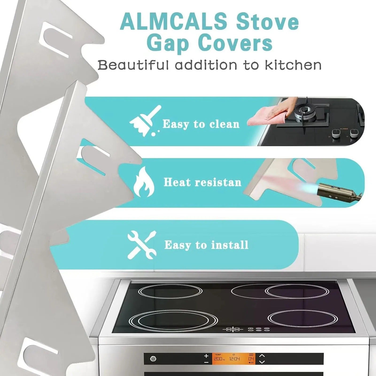 Stainless Steel Stove Gap Covers-2PCS 3