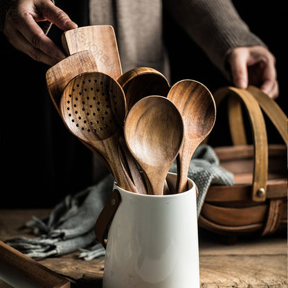 Eco-Friendly Teak Wood Kitchen Spoon Set 3