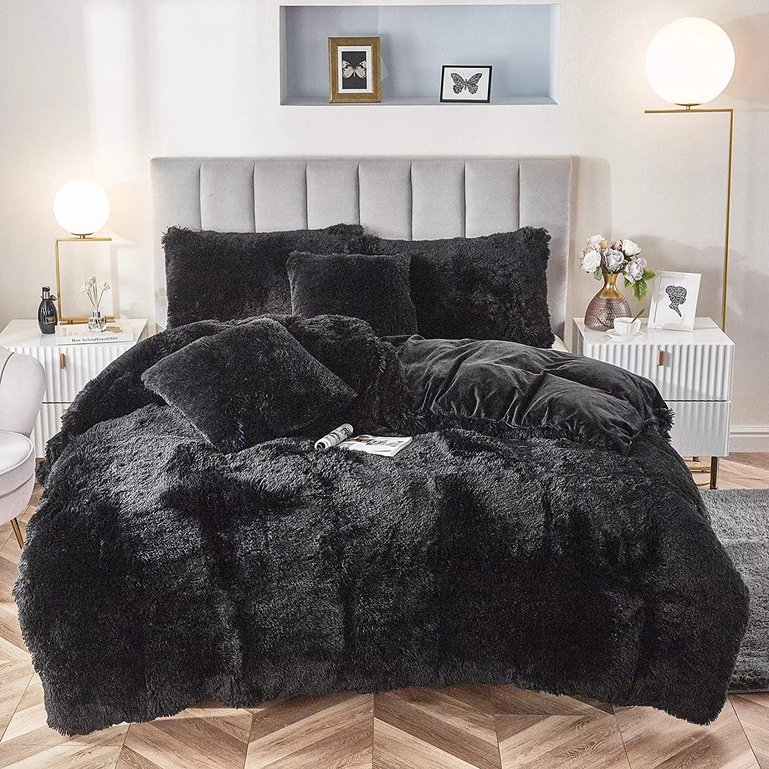 Faux Fur Fluffy Bed Cover 2