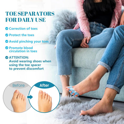Silicone Toe Separator & Bunion Corrector – Gel Toe Spacers for Alignment, Pain Relief & Toe Straightening 3