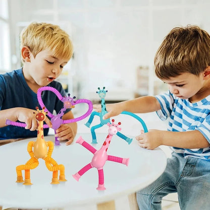 Fidget Telescopic Suction Cup Pop Tubes Giraffe Toys (4 Pack) 3