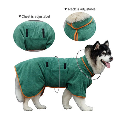 Dog Super Quick Dry Absorbent Dog Towel Bathrobe 3